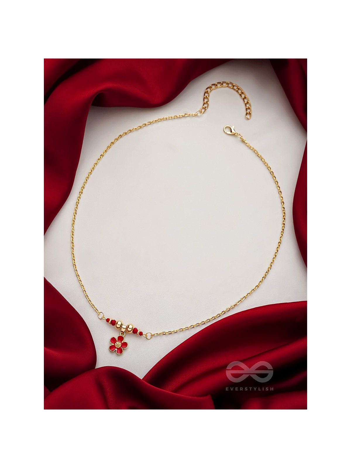 Rose N Thorns- Golden Embellished Necklace With Anti-Tarnish Coating 