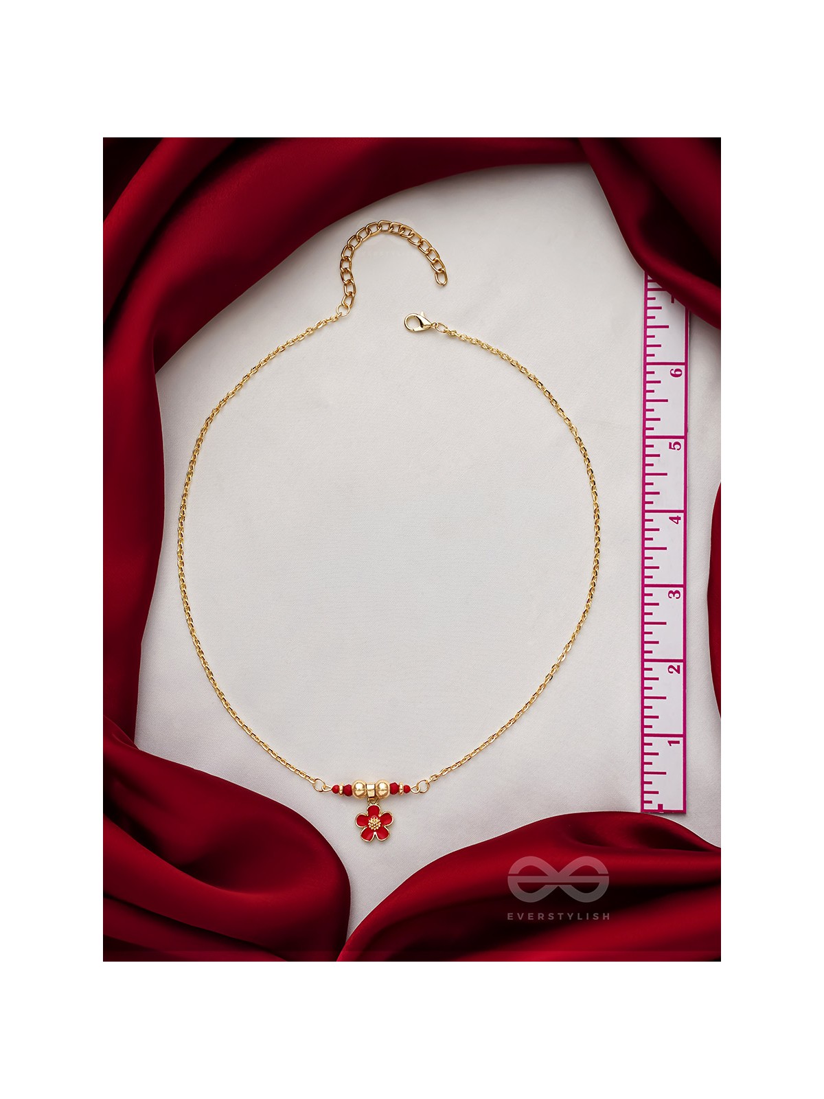 Rose N Thorns- Golden Embellished Necklace With Anti-Tarnish Coating 