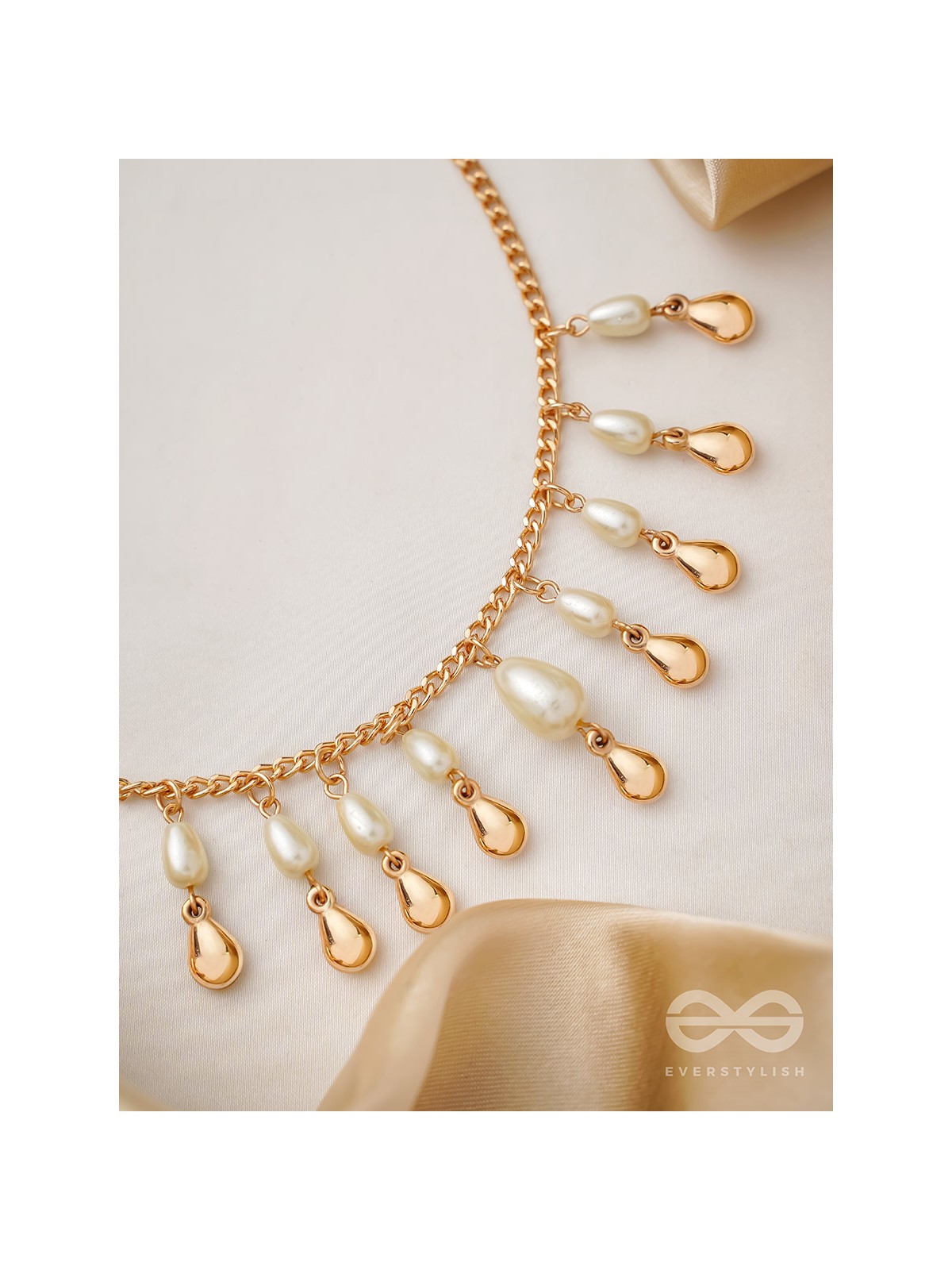 The Rainmaker- Golden Embellished Necklace With Anti-Tarnish Coating 