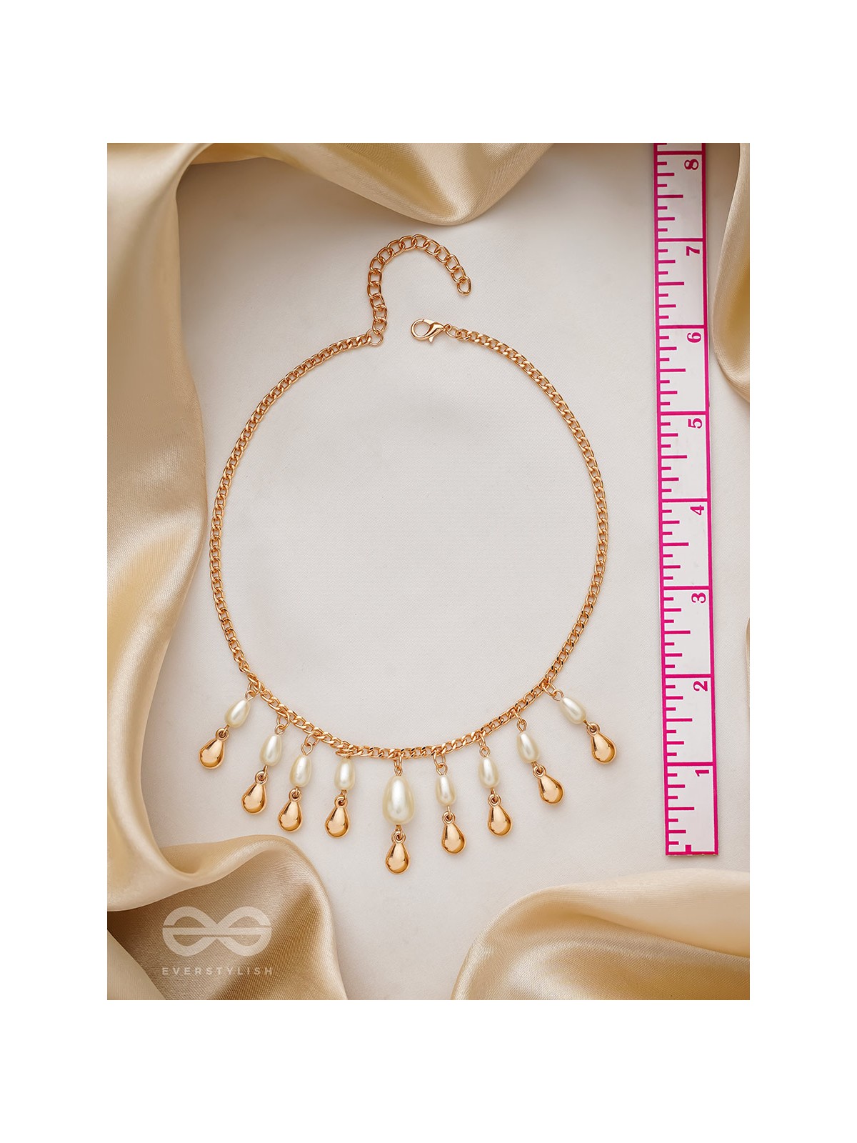 The Rainmaker- Golden Embellished Necklace With Anti-Tarnish Coating 