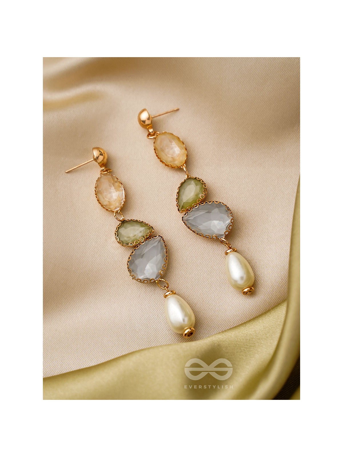 The Flowery Branch- Golden Embellished Earrings