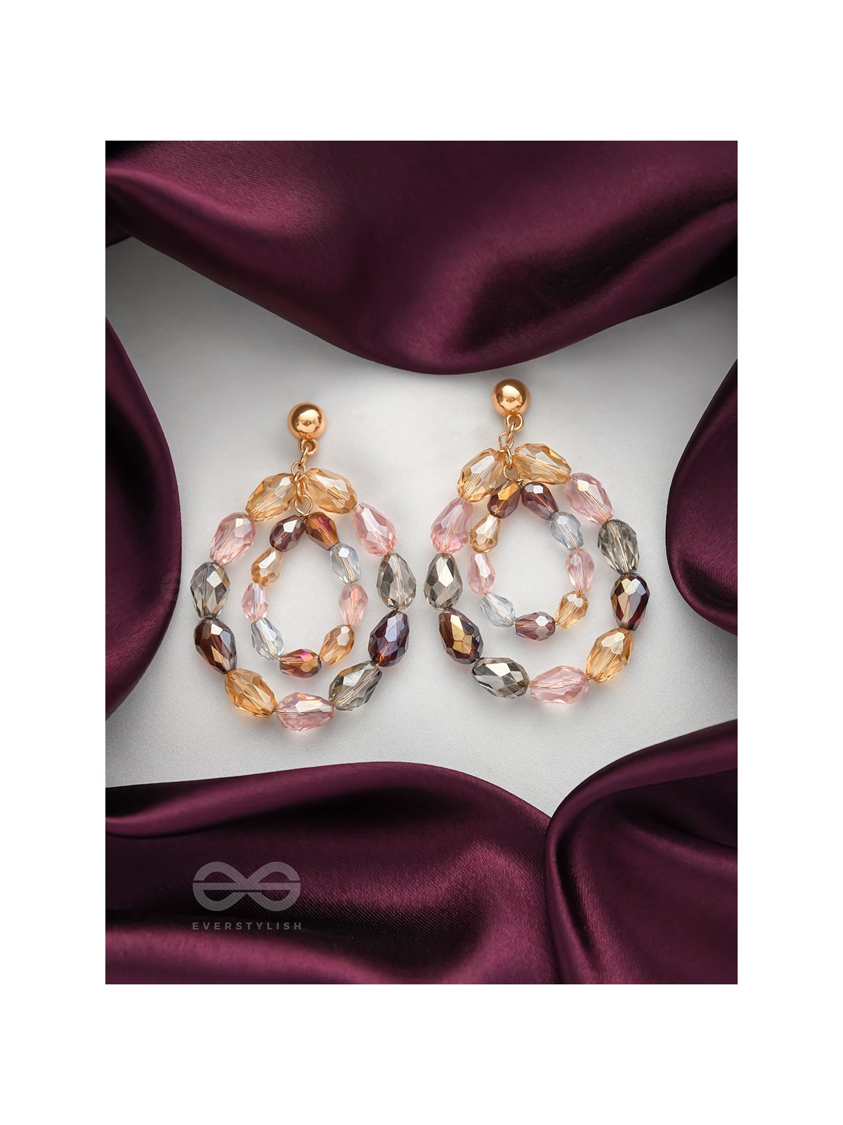 The Pebble Paths- Golden Embellished Earrings