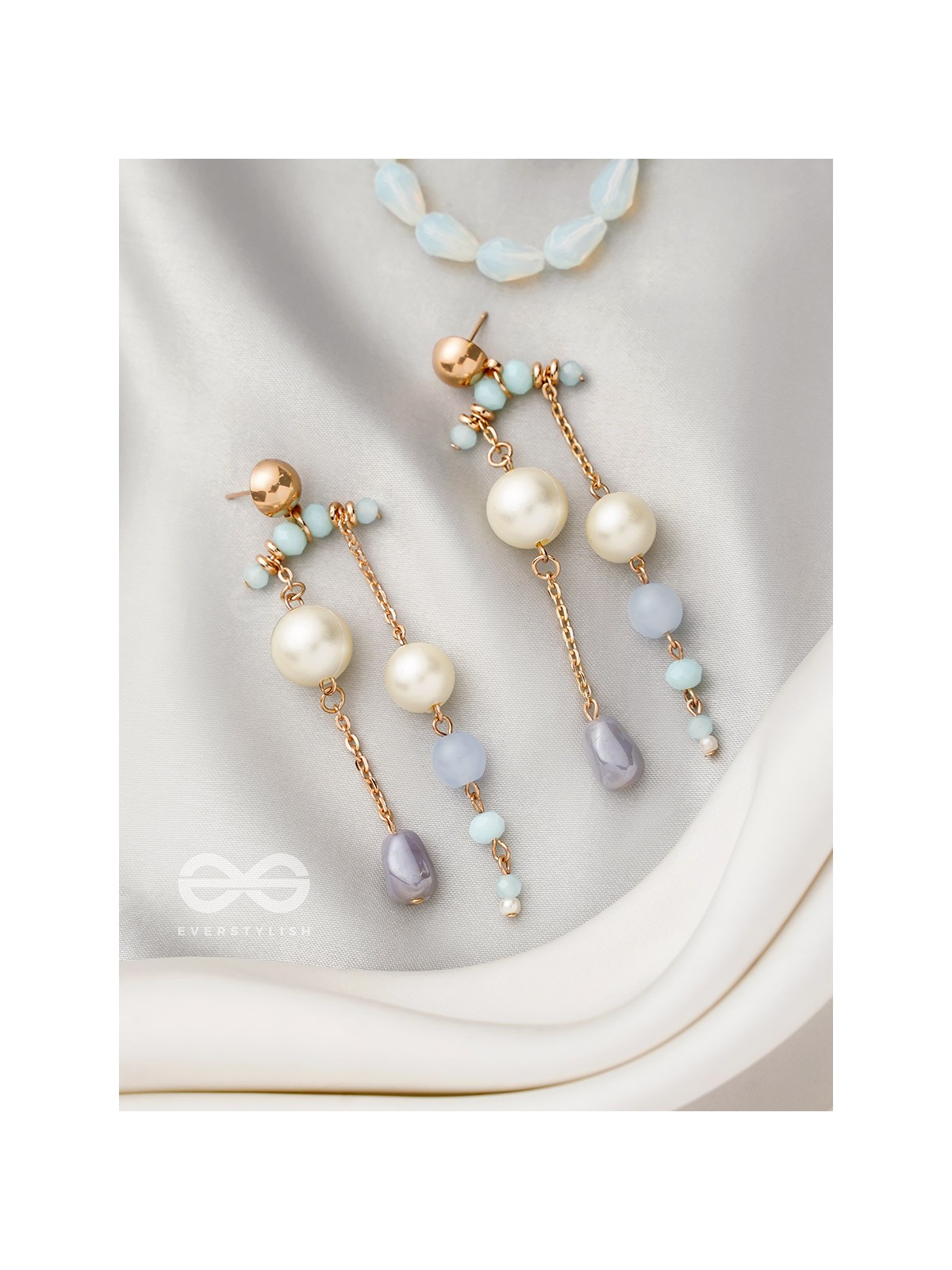 The Rain Shower- Golden Embellished Earrings