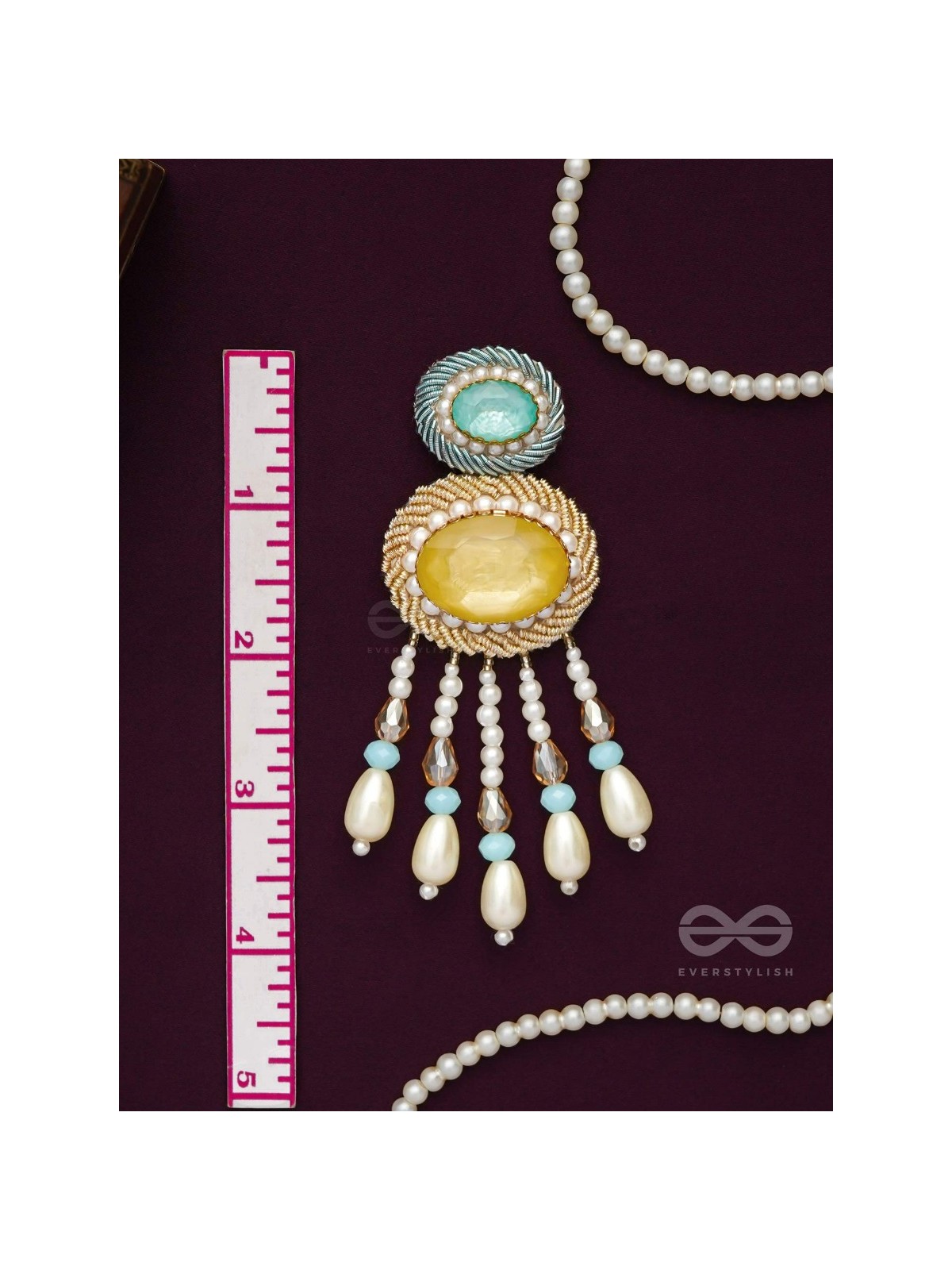 Ilvaka- The Celestial Enigma- Pearls and Stones Embroidered Earrings
