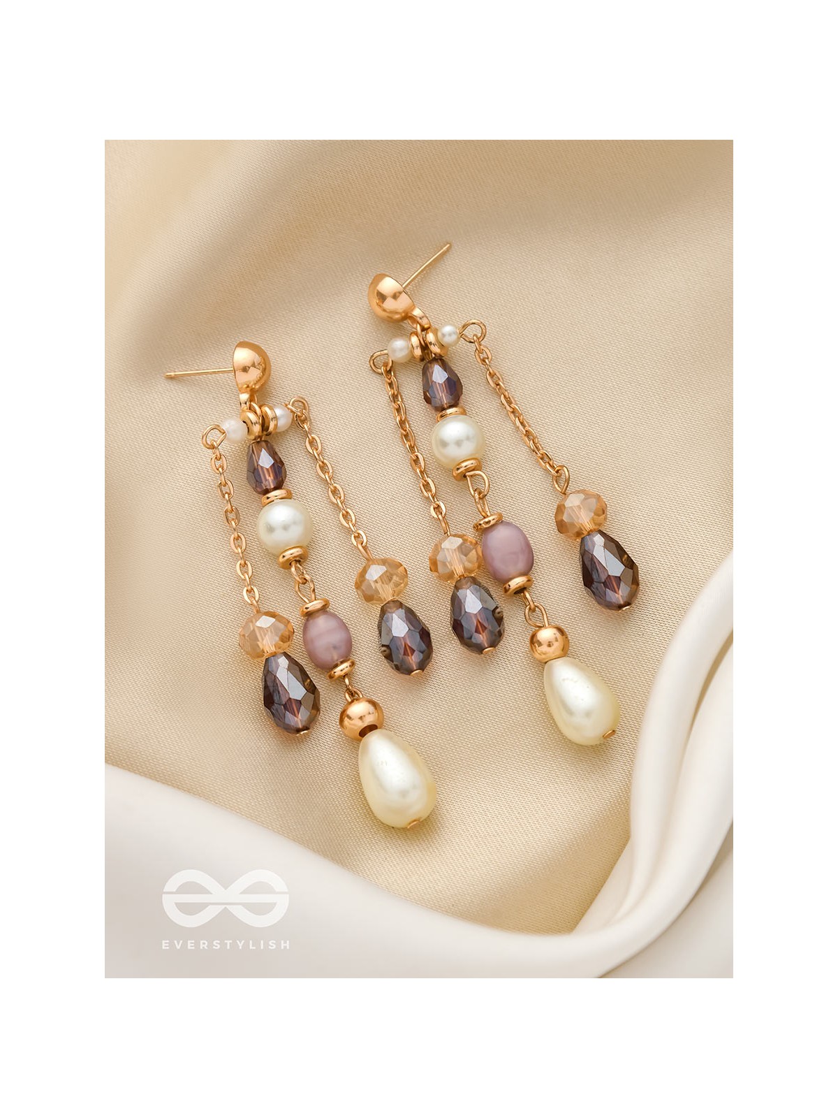 The Crystal Chandelier- Golden Embellished Earrings