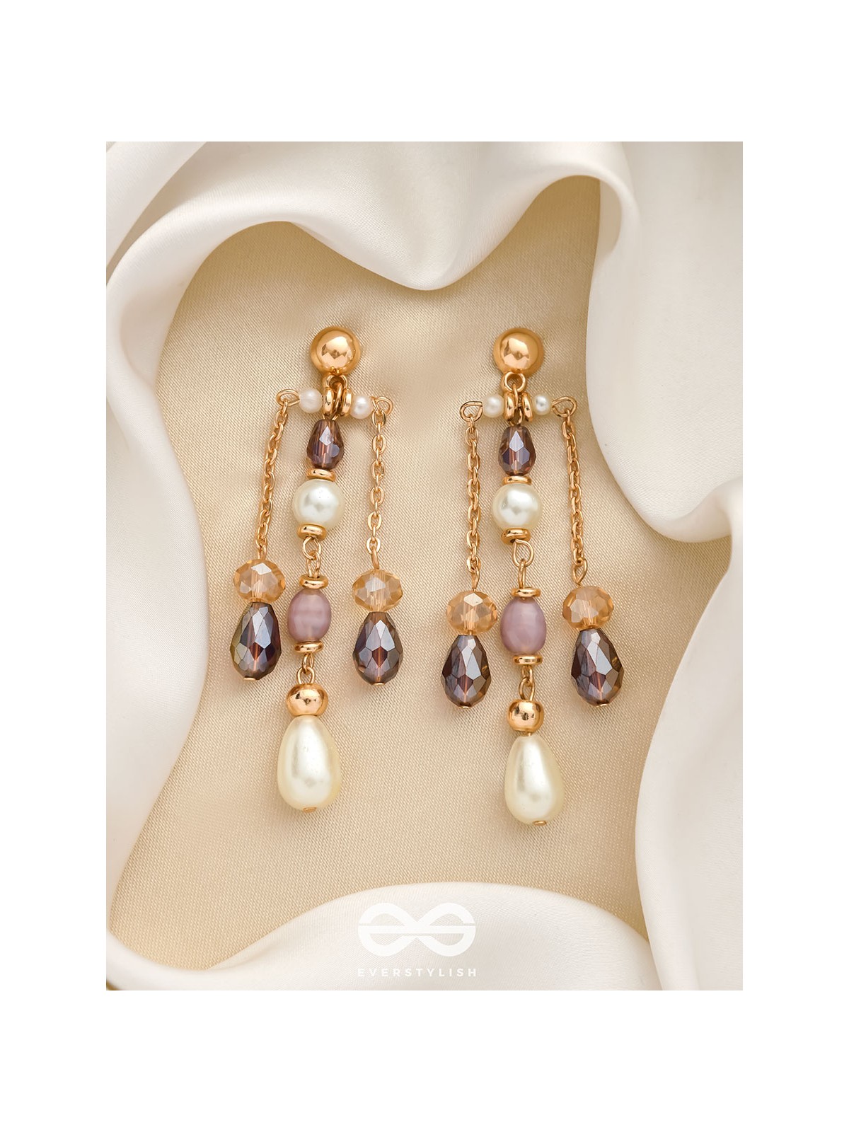 The Crystal Chandelier- Golden Embellished Earrings