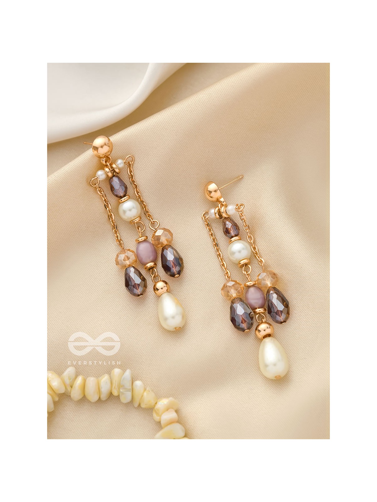 The Crystal Chandelier- Golden Embellished Earrings