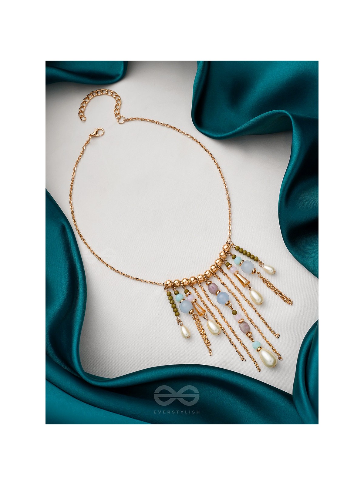 The Scotch Mist- Golden Embellished Necklace With Anti-Tarnish Coating