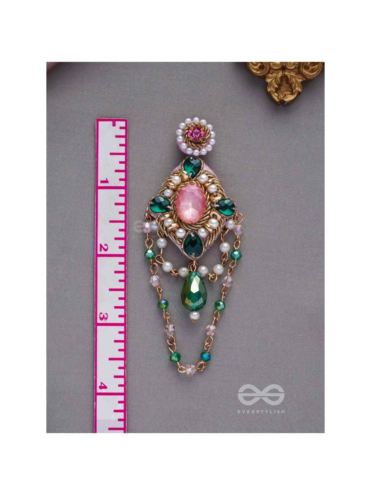 Samaalya- The Bejeweled Crown- Pearls and Stones Embroidered Earrings