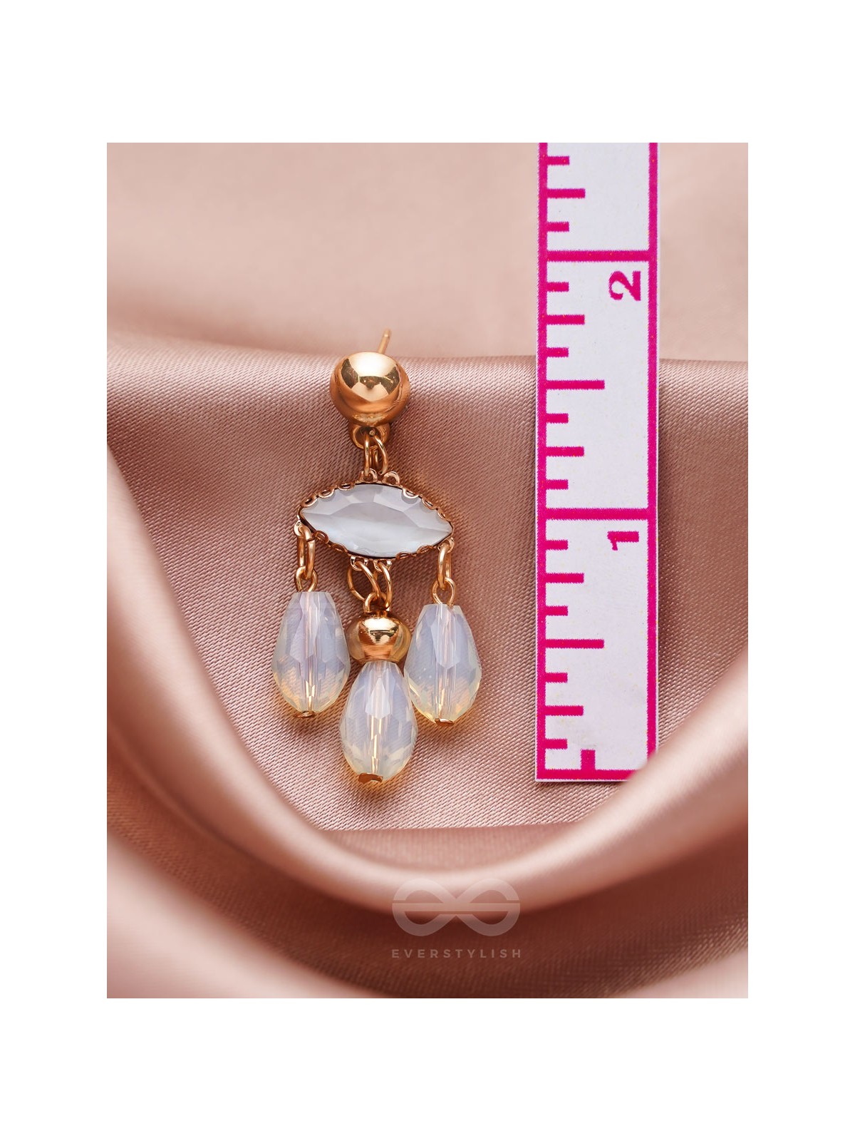 The Blue-Eyed- Golden Embellished Earrings