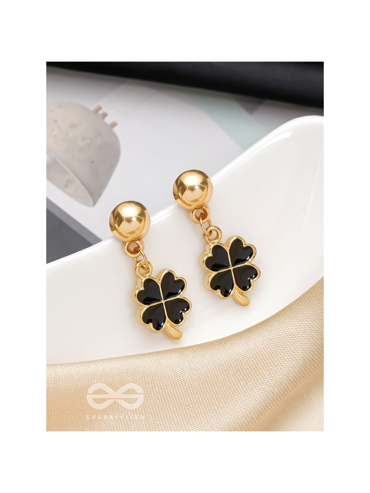The Blooming Tale- Golden Embellished Earrings