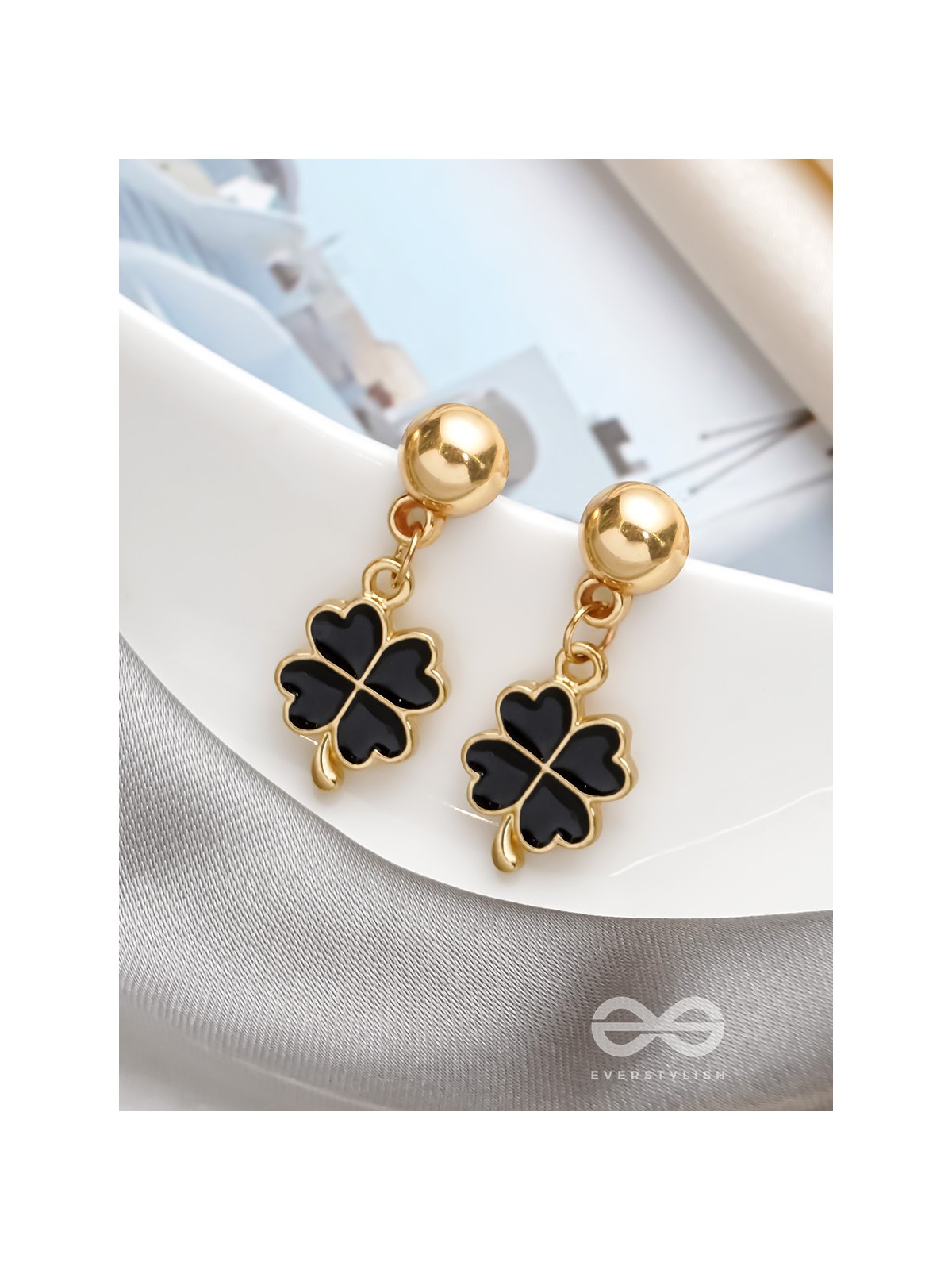 The Blooming Tale- Golden Embellished Earrings