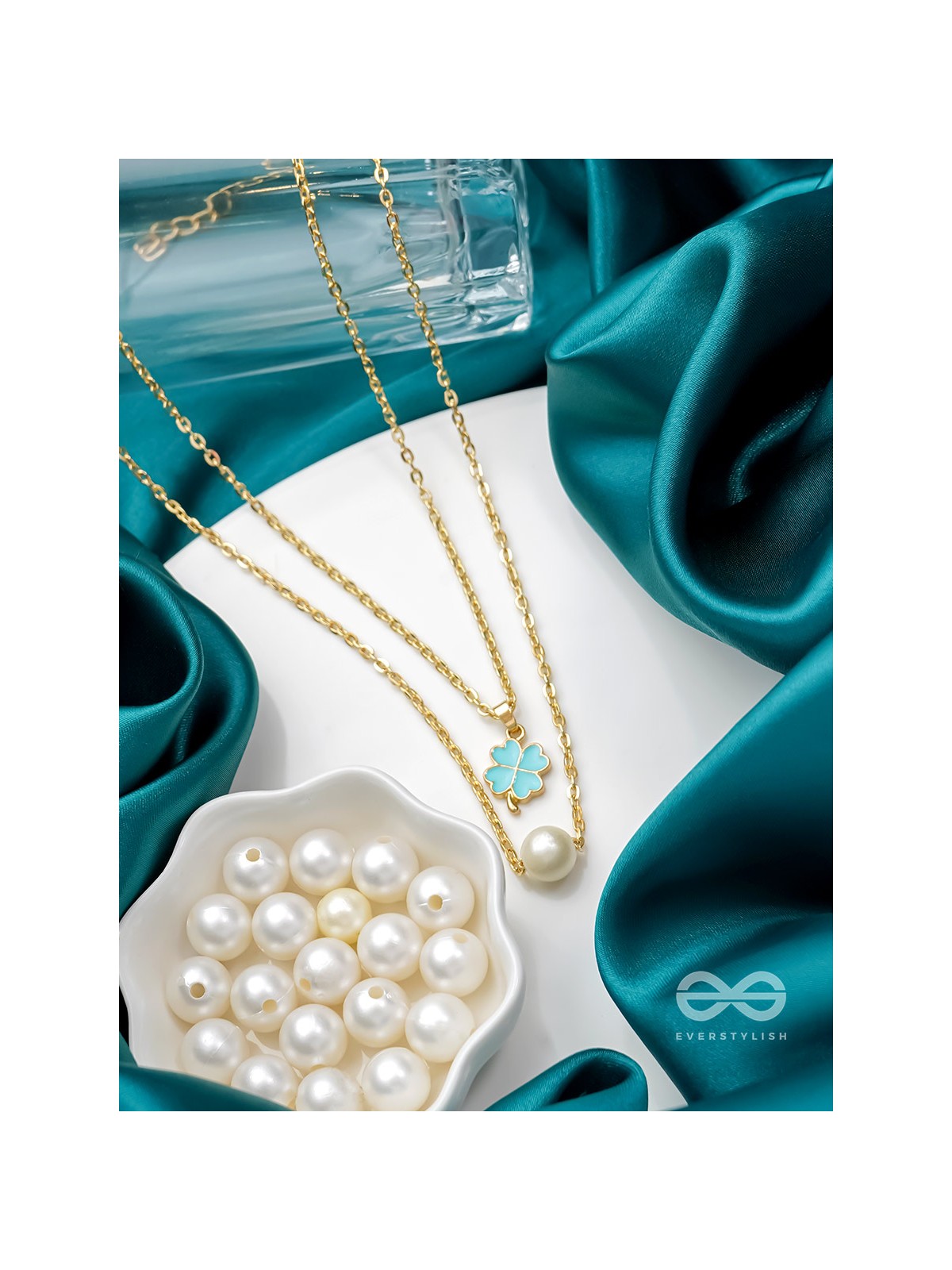 The Clover Field- Golden Layered Necklace With Anti-Tarnish Coating 