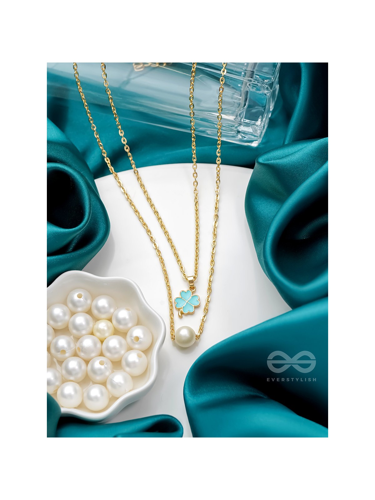 The Clover Field- Golden Layered Necklace With Anti-Tarnish Coating 