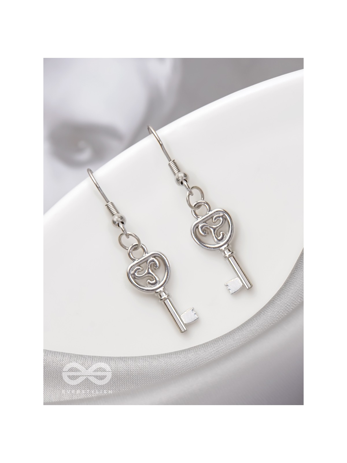 Locke & Key- Silver Earrings