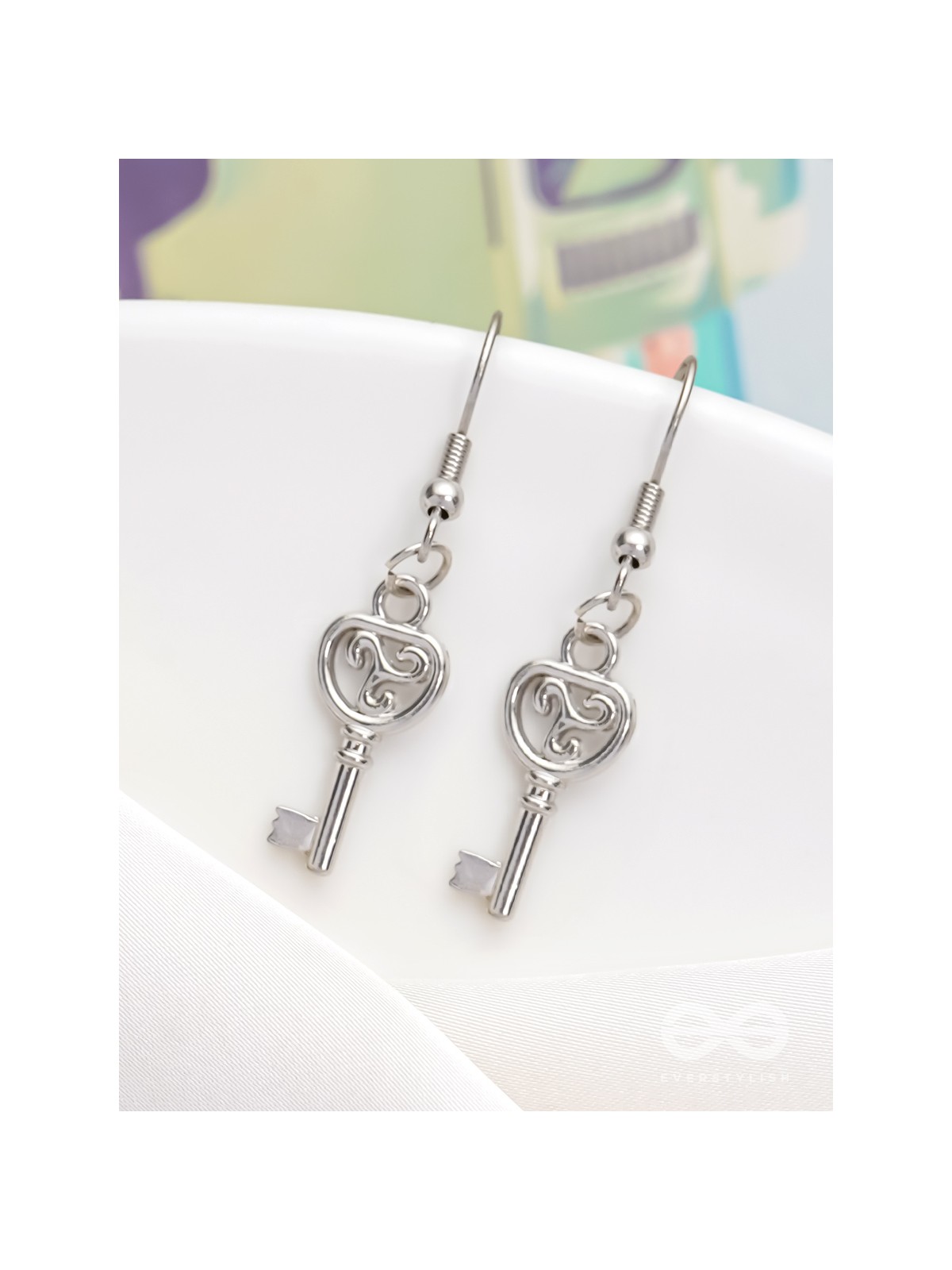 Locke & Key- Silver Earrings