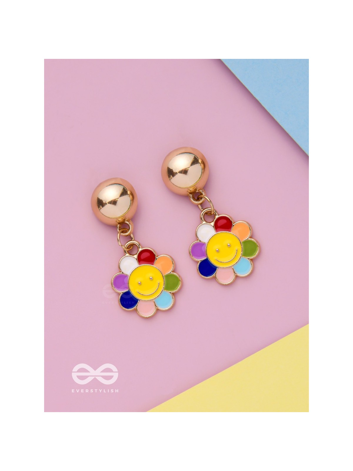 The Merry Bloom- Golden Embellished Earrings