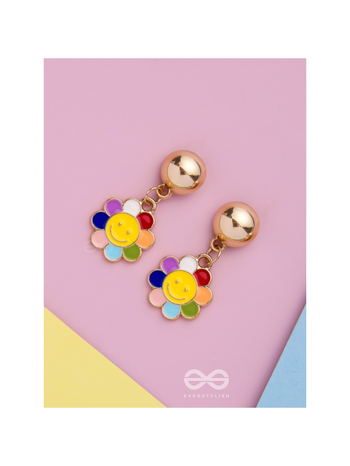 The Merry Bloom- Golden Embellished Earrings