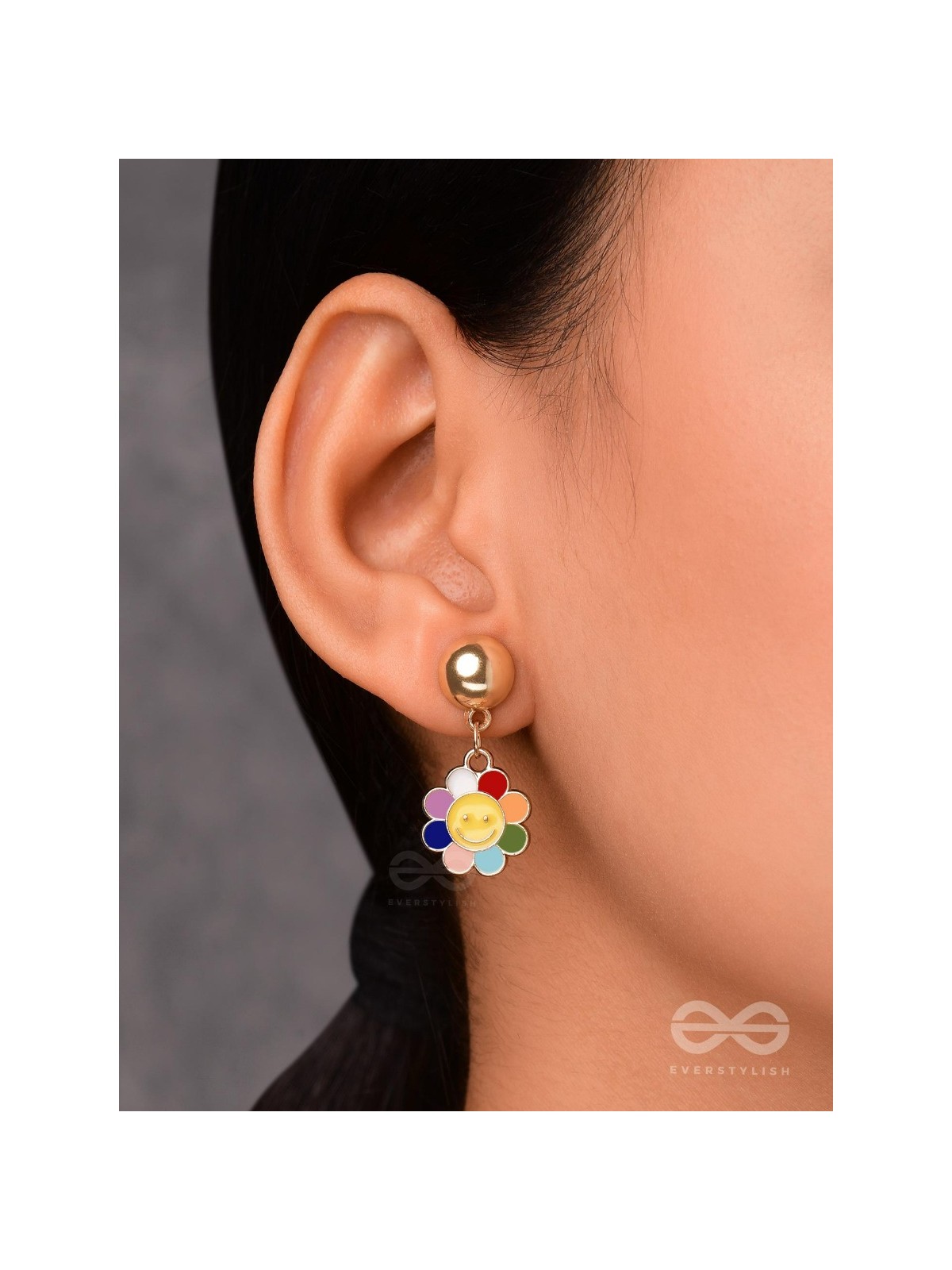 The Merry Bloom- Golden Embellished Earrings