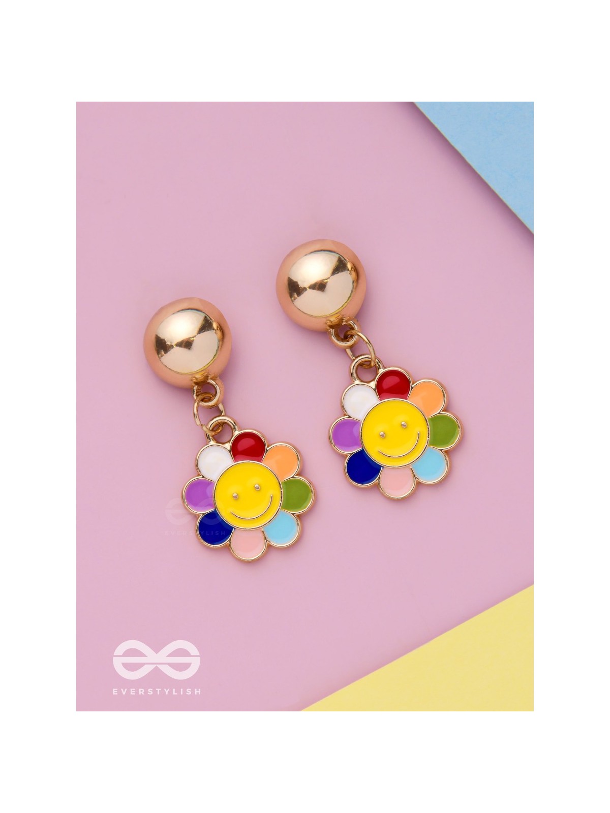 The Merry Bloom- Golden Embellished Earrings
