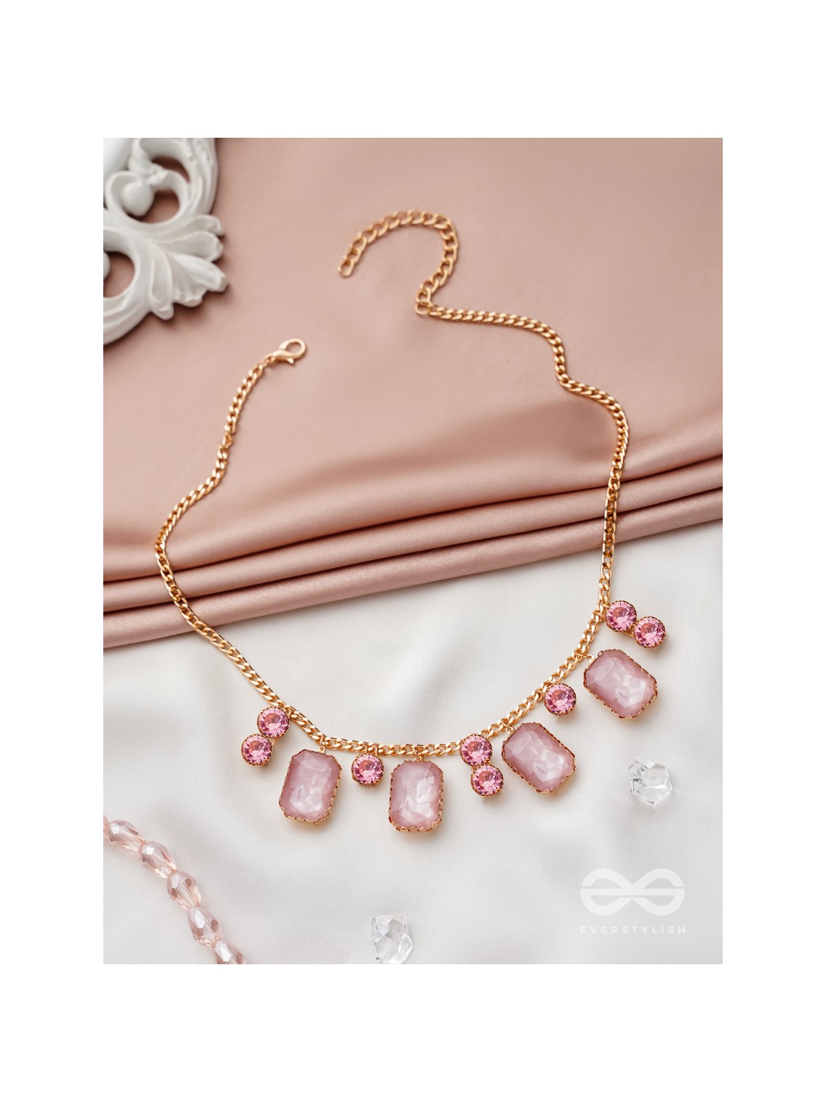 The Garden Of Evening Mists- Golden Embellished Necklace With Anti-Tarnish Coating 