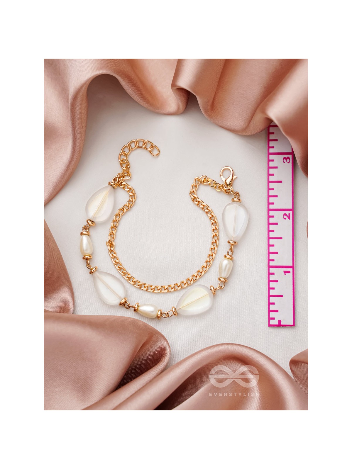 The Crystal Wave- Golden Embellished Bracelet