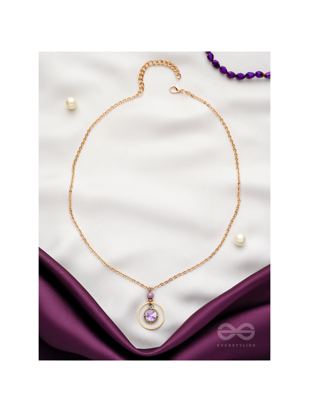 The Space Orbit- Golden Embellished Necklace With Anti-Tarnish Coating