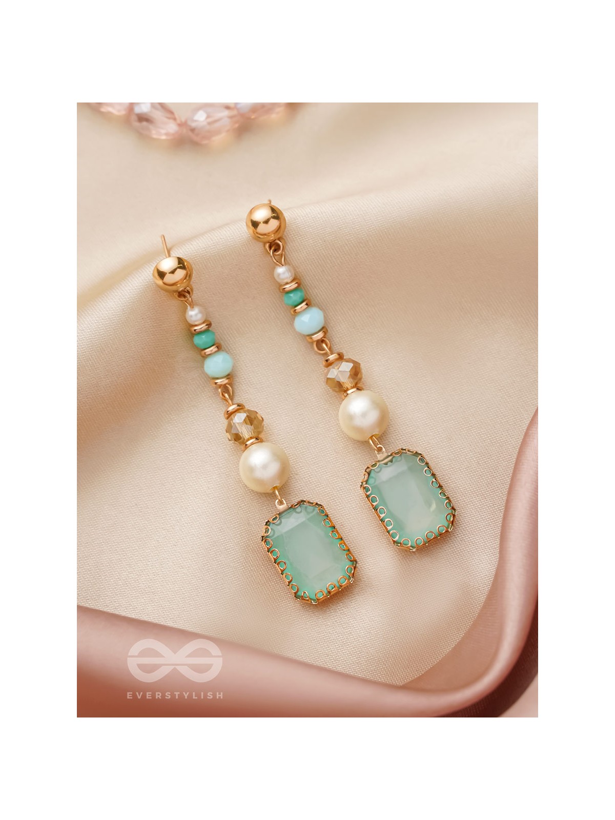 Smoke n Mirrors- Golden Embellished Earrings