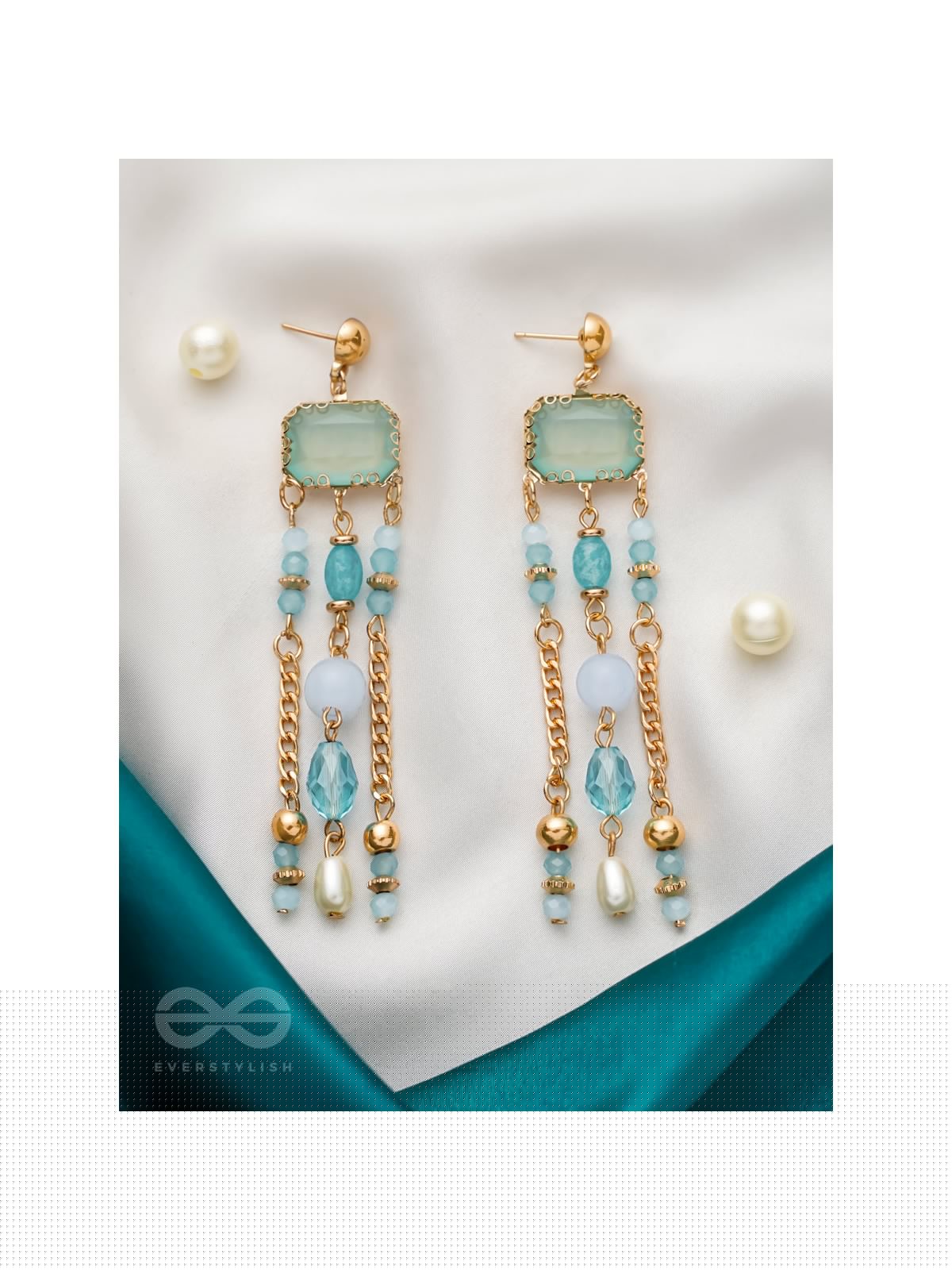 The Golden Dew- Golden Embellished Earrings