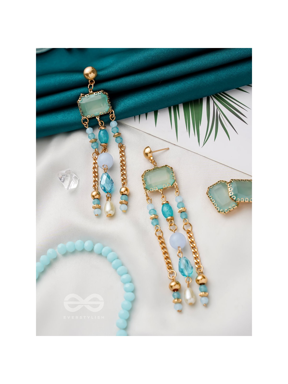 The Golden Dew- Golden Embellished Earrings