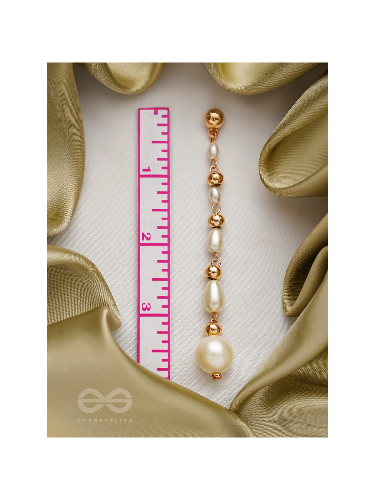 The Pearlescent Drops - Golden Pearls Earrings