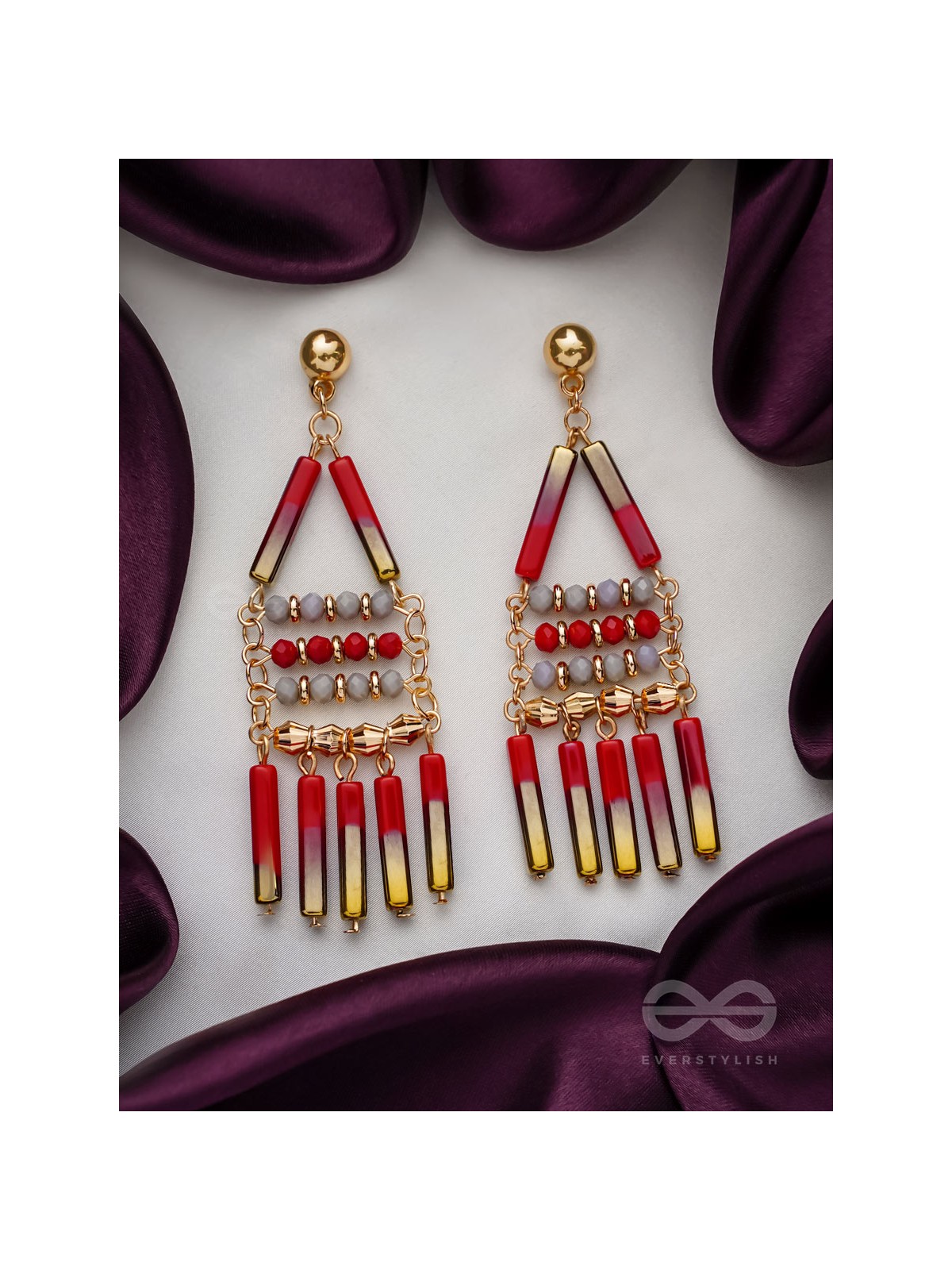 The Red Sea- Golden Embellished Earrings