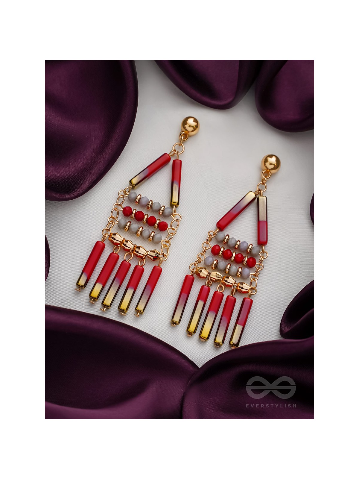 The Red Sea- Golden Embellished Earrings