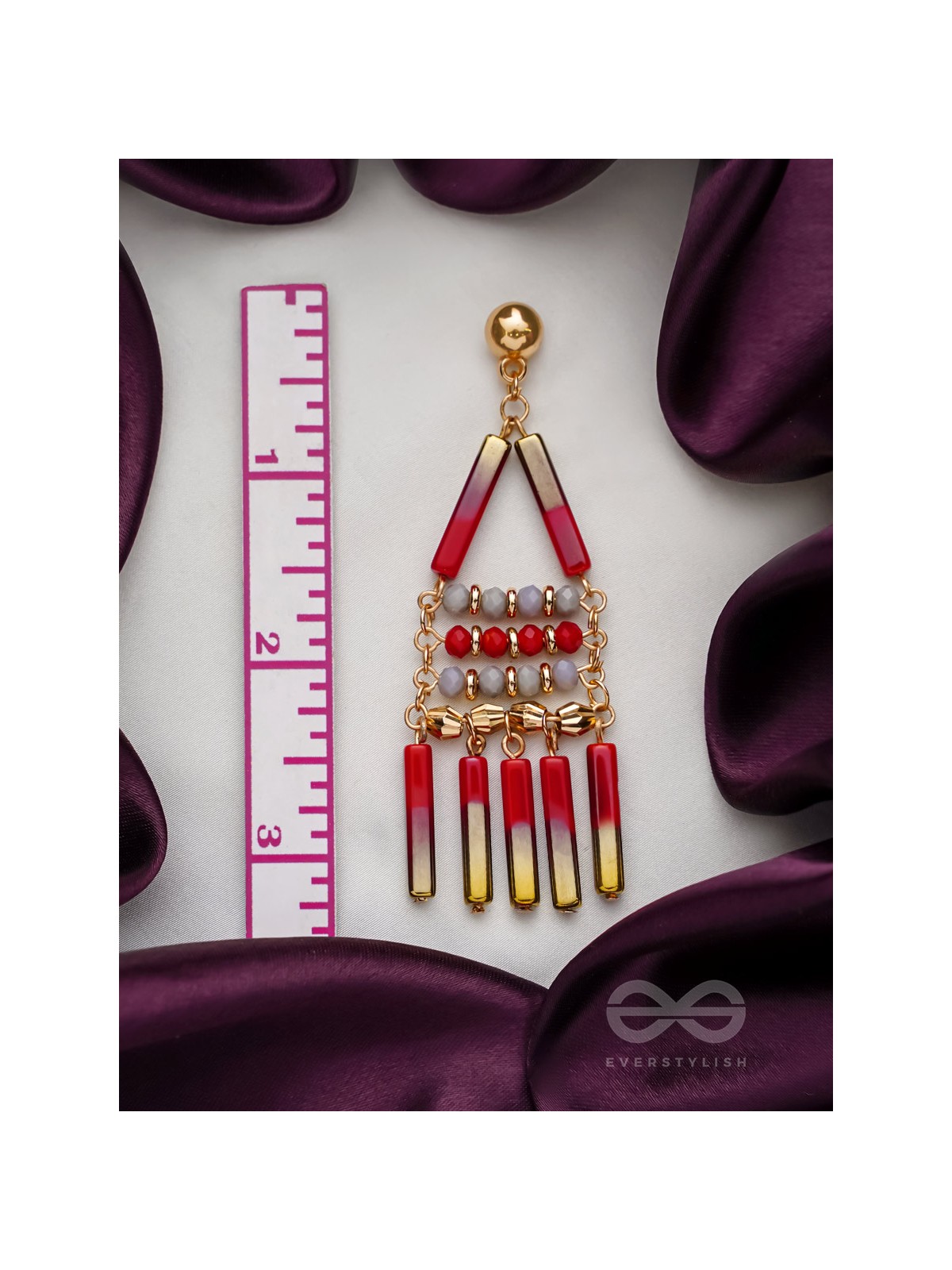 The Red Sea- Golden Embellished Earrings