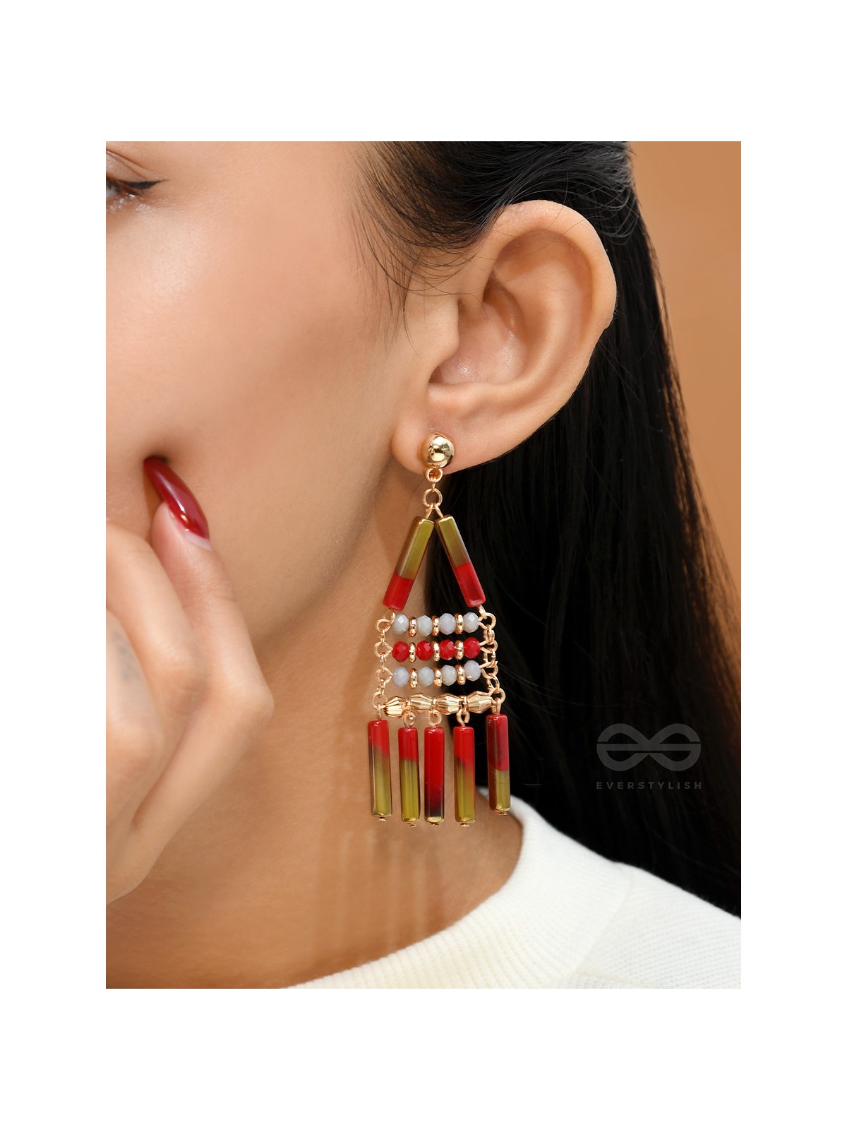 The Red Sea- Golden Embellished Earrings