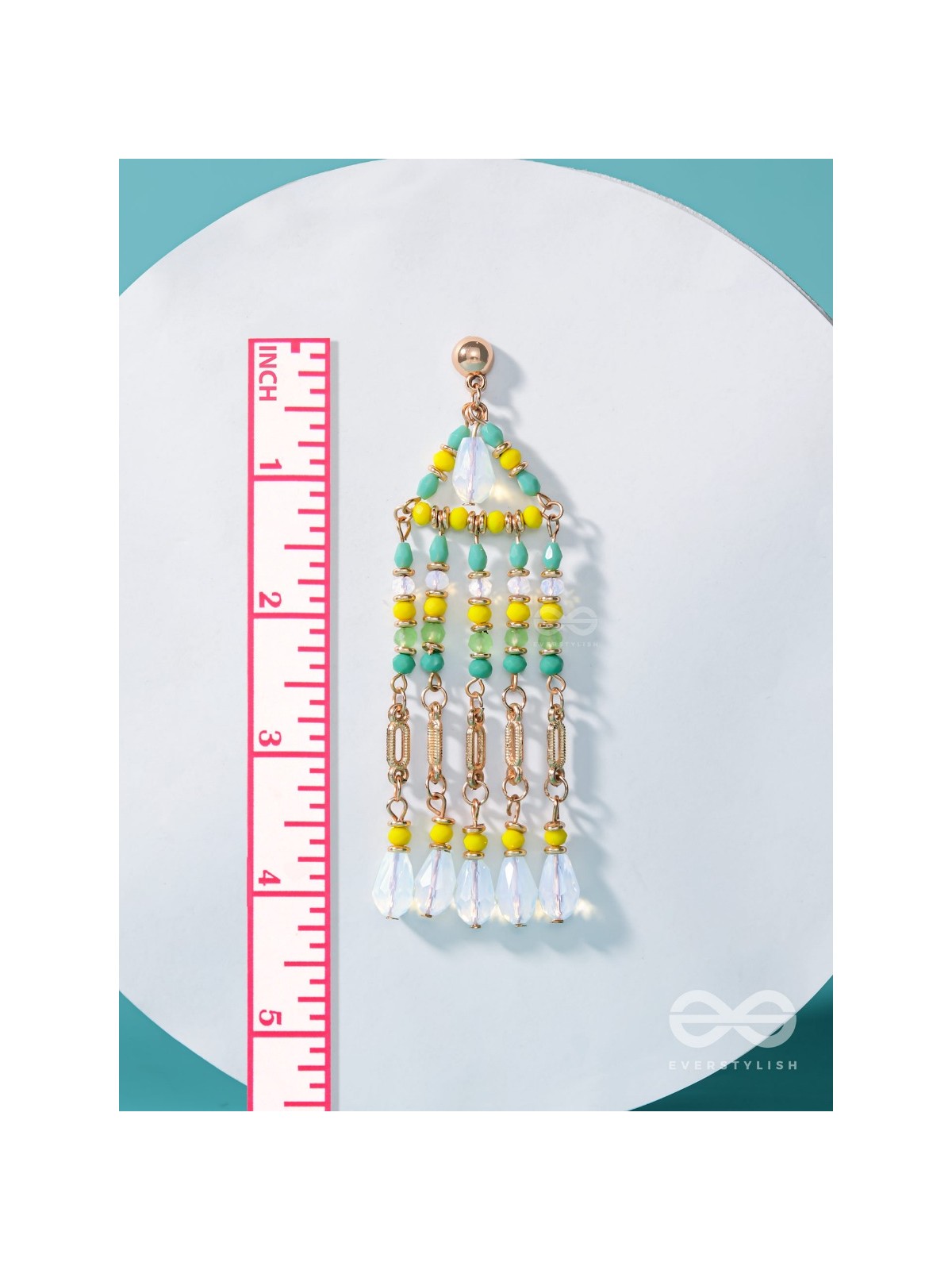 The Gushing Waterfall- Golden Embellished Earrings