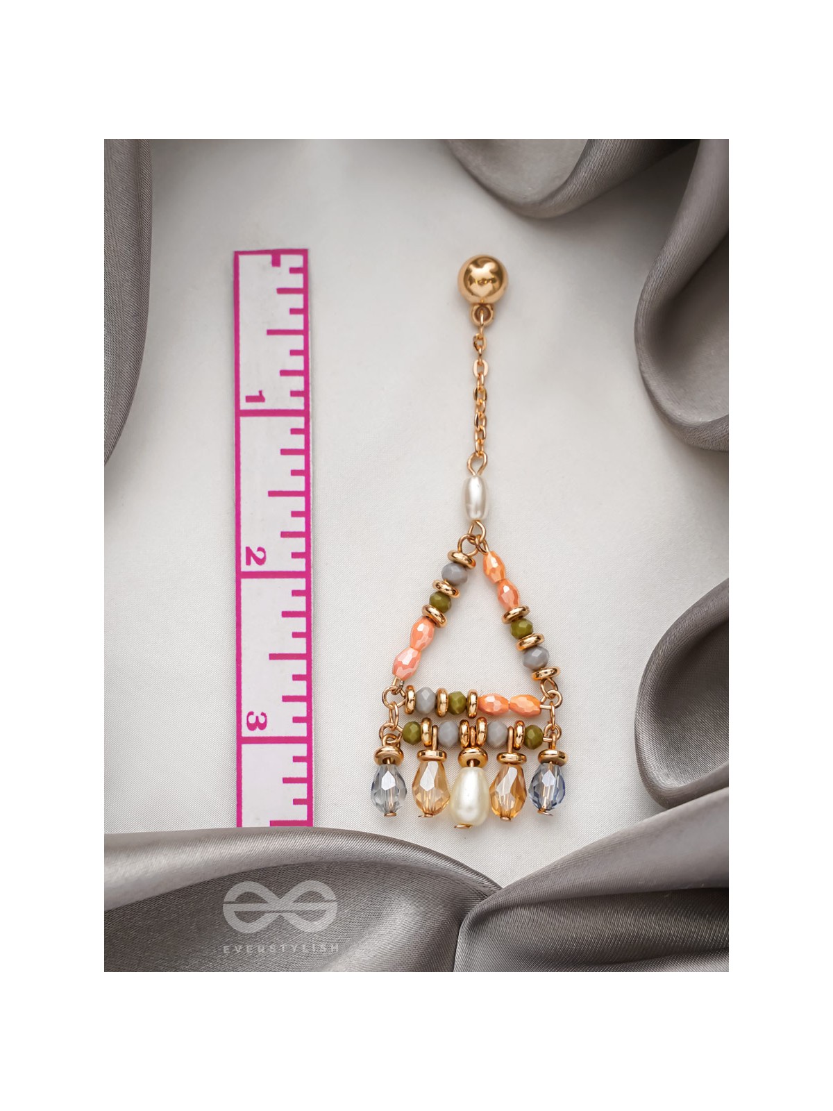 The Triangular Treasures- Golden Embellished Earrings