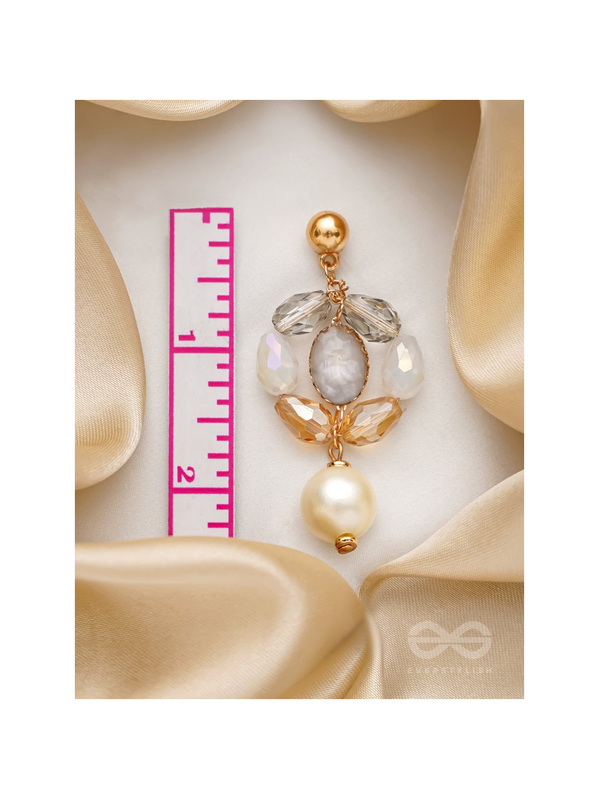 The Lily Pad- Golden Embellished Earrings