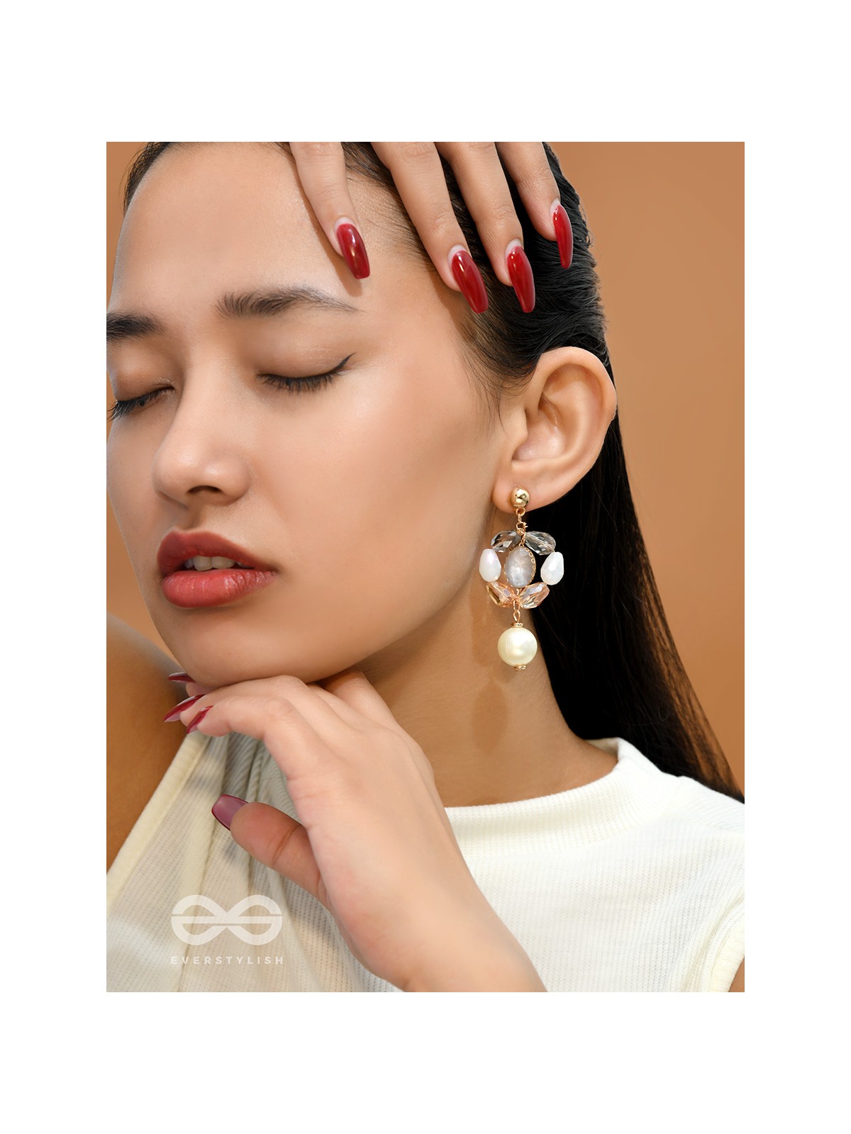 The Lily Pad- Golden Embellished Earrings