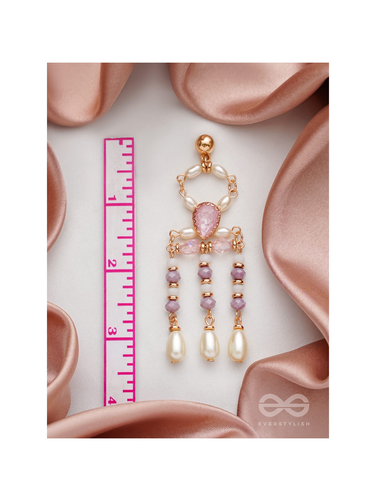 The Flowing Spring- Golden Embellished Earrings