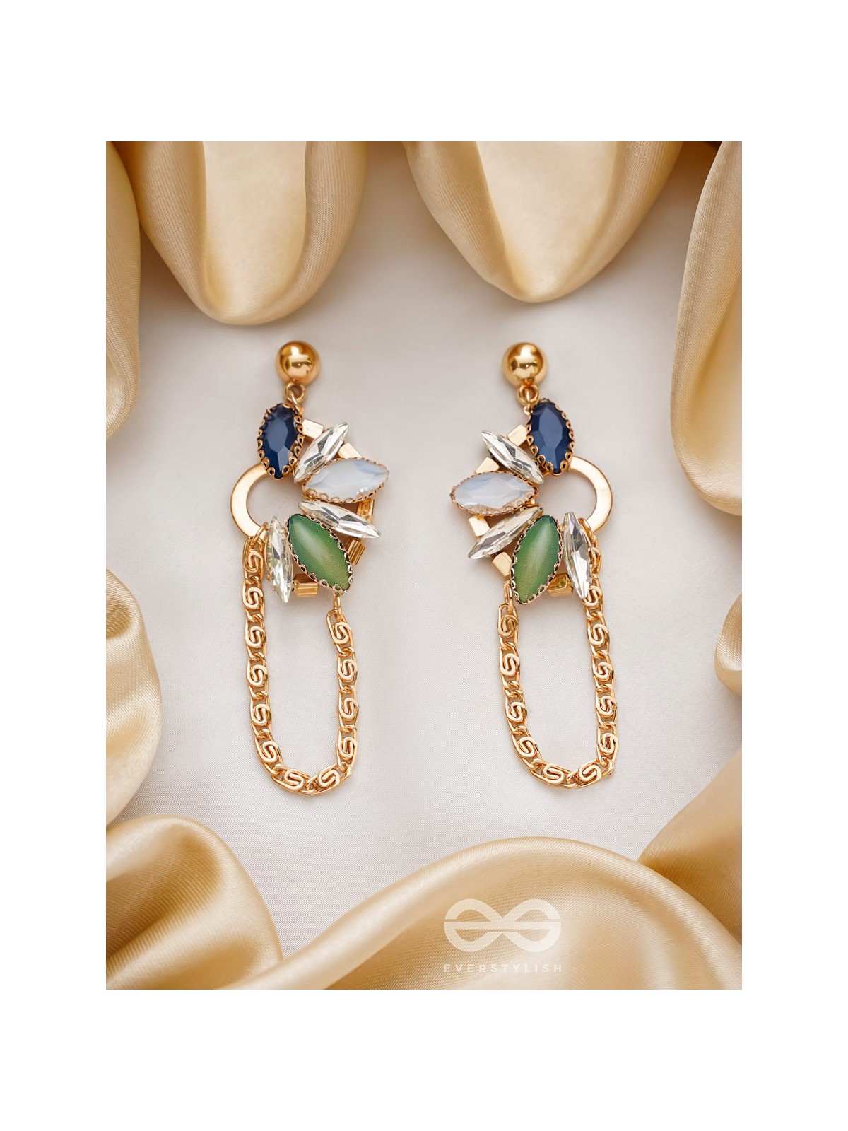 The Floral Vine- Golden Embellished Earrings