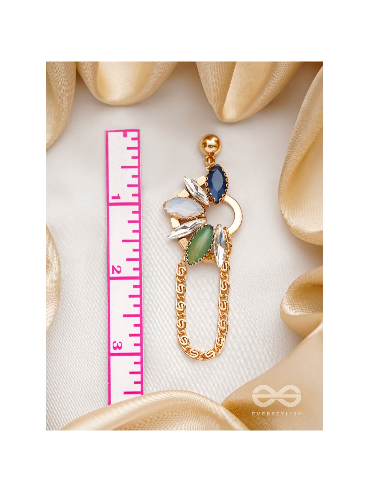 The Floral Vine- Golden Embellished Earrings