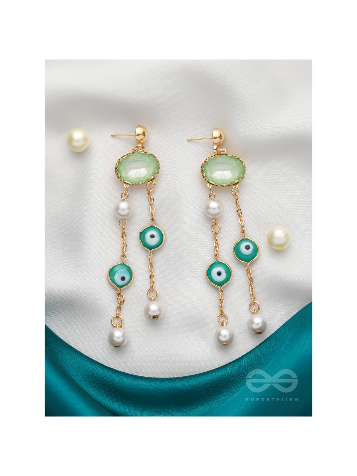 The Rain Cloud- Golden Embellished Earrings