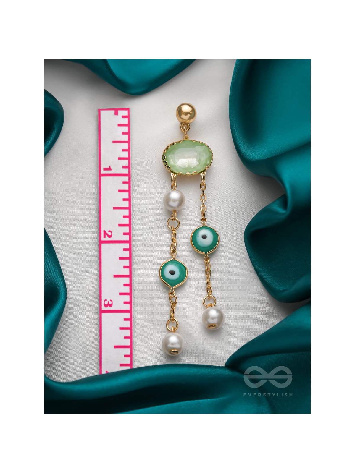 The Rain Cloud- Golden Embellished Earrings