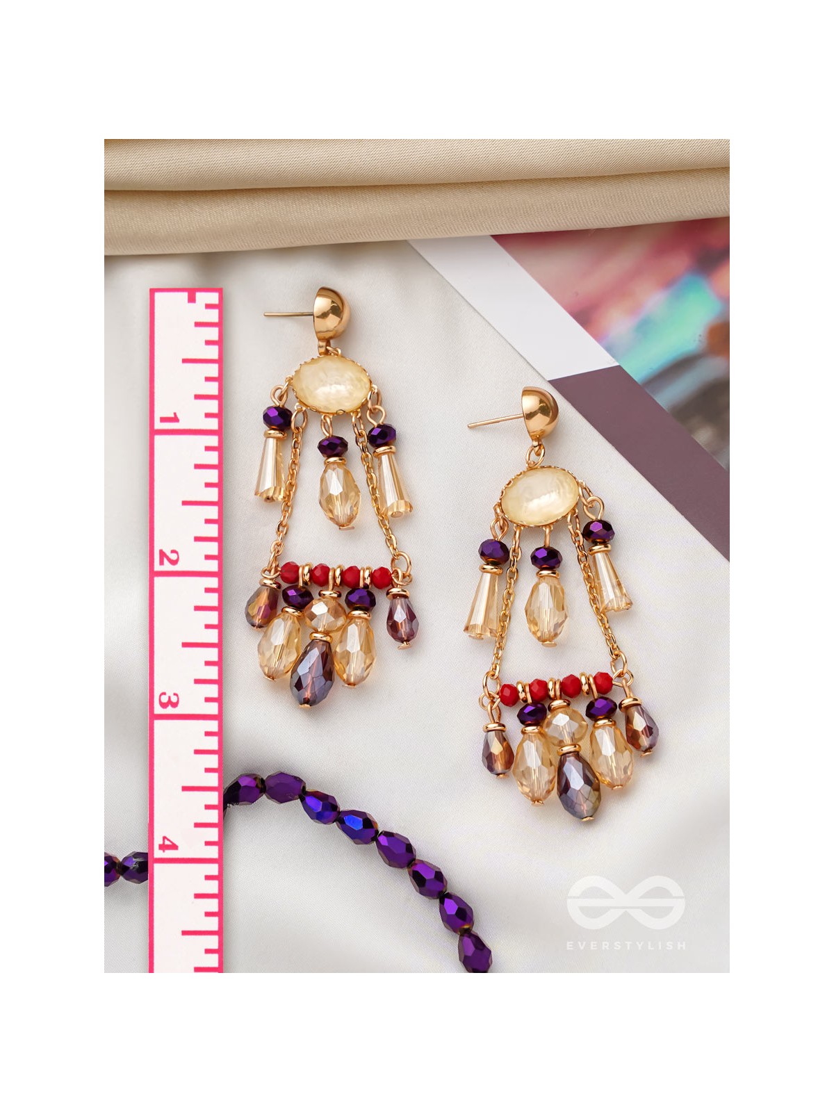 The Spring Fever- Golden Embellished Earrings