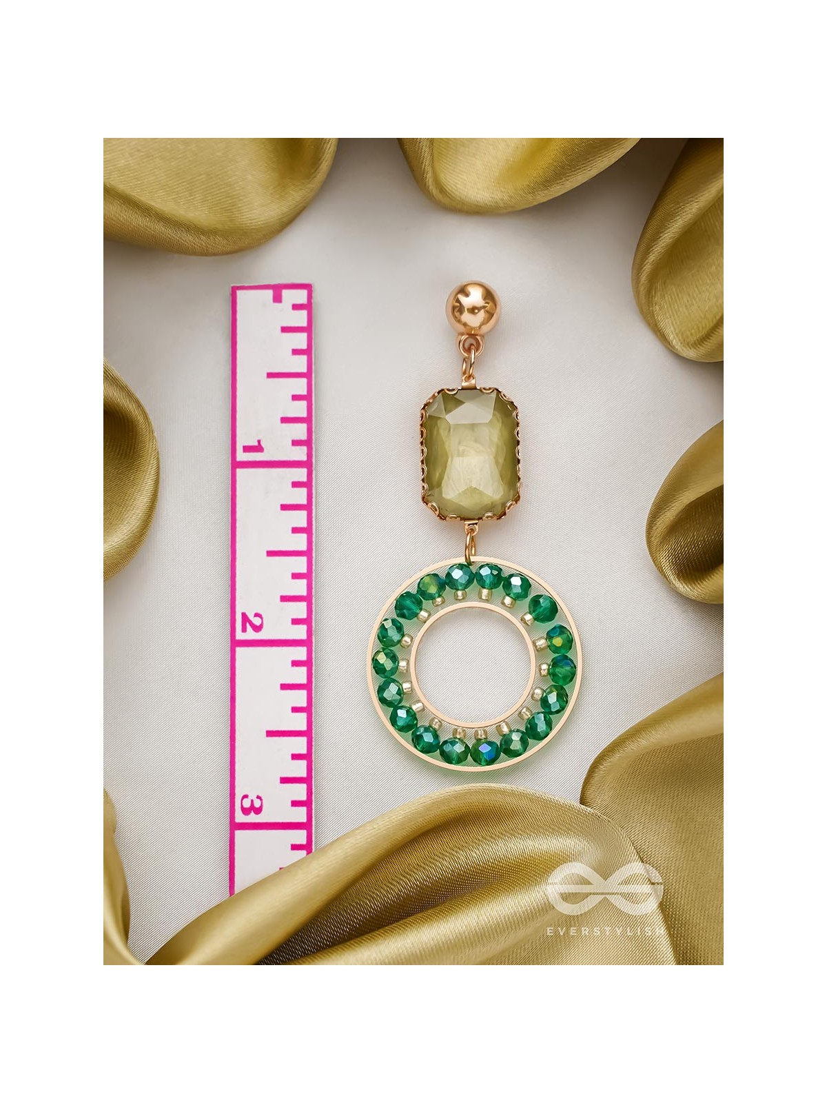 The Geometric Timestoppers- Golden Embellished Earrings