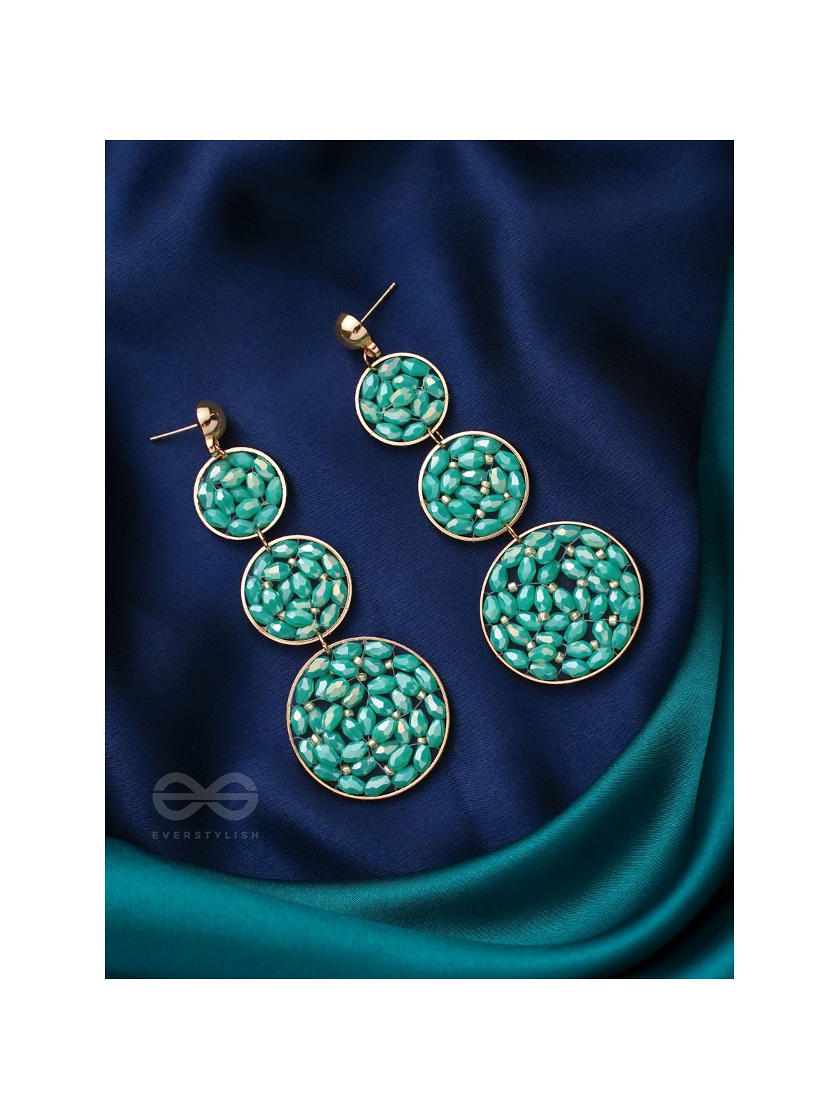 The Intricate Trifecta- Golden Embellished Earrings