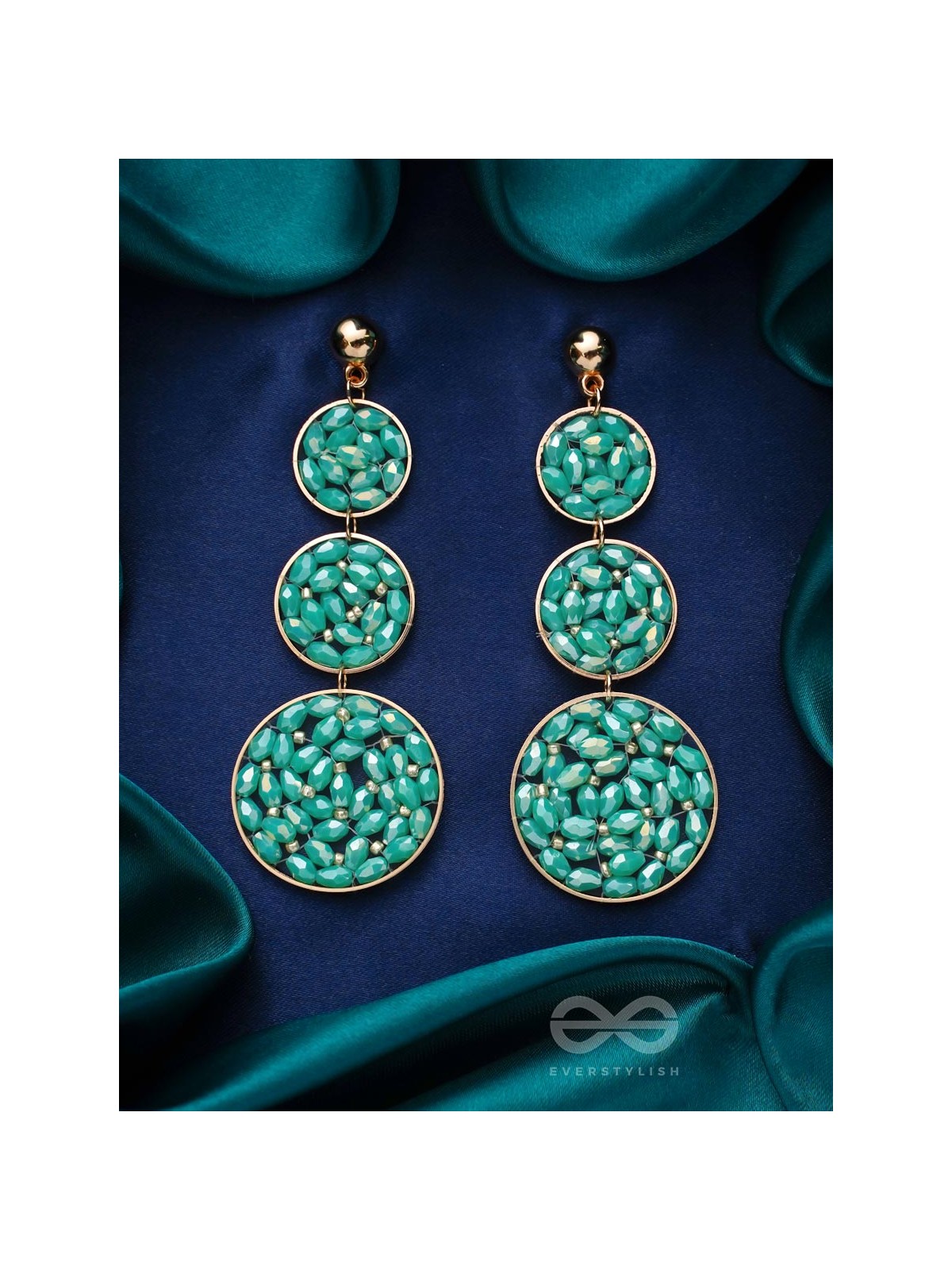 The Intricate Trifecta- Golden Embellished Earrings