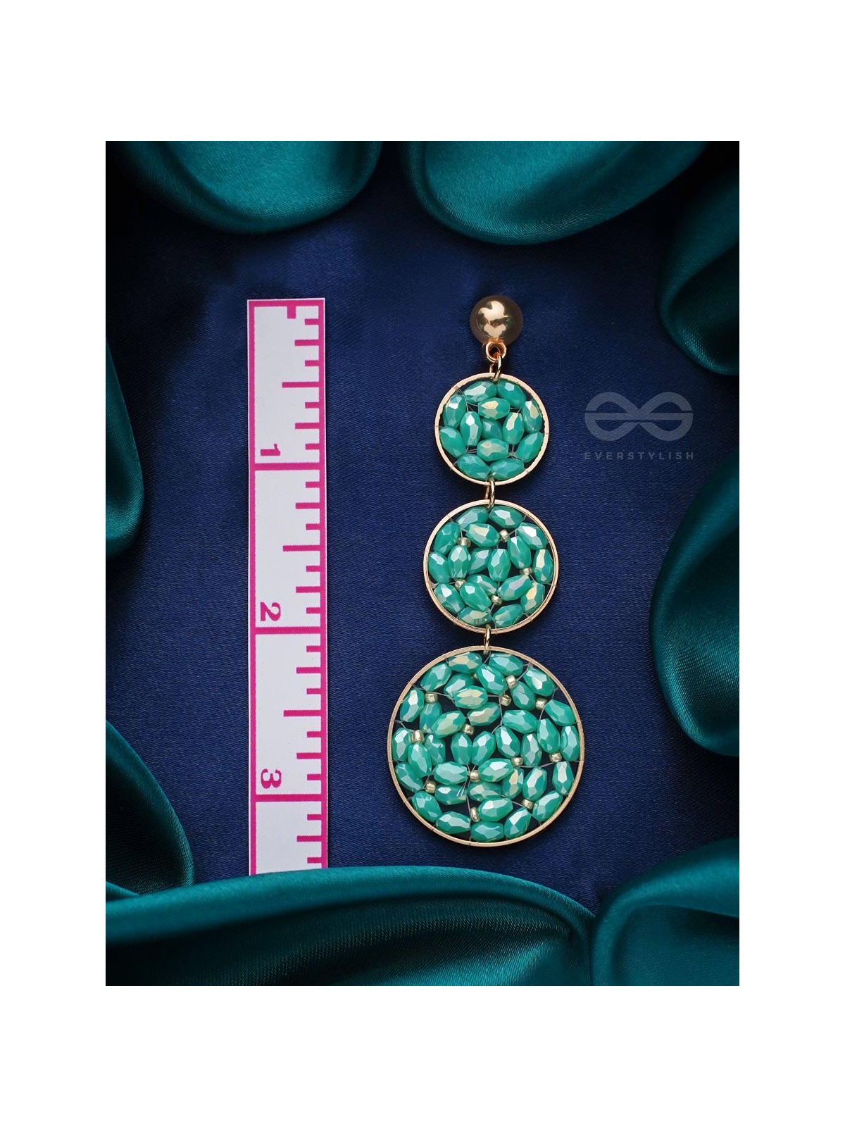 The Intricate Trifecta- Golden Embellished Earrings