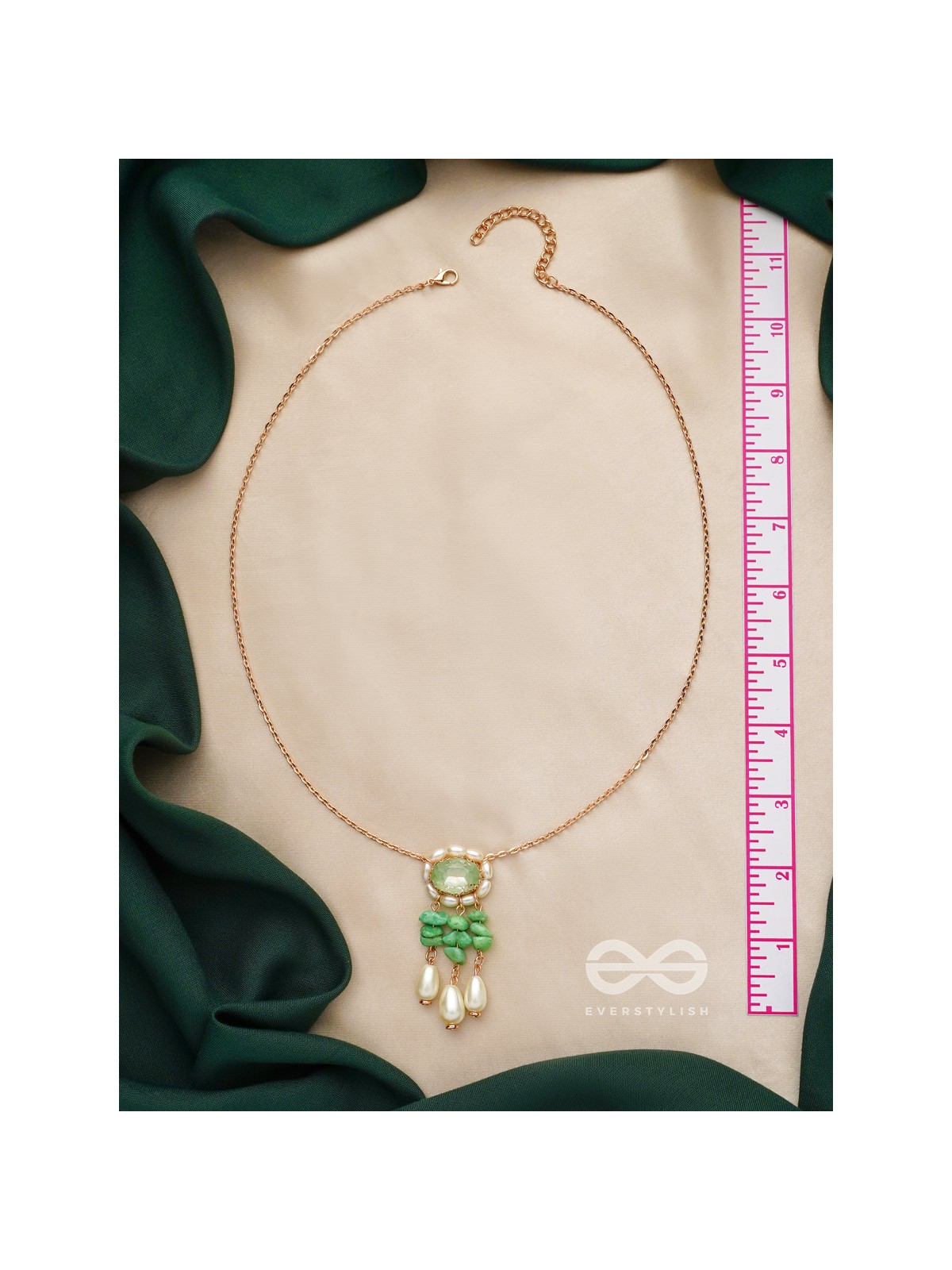 The Olive Garden- Golden Embellished Necklace With Anti-Tarnish Coating 